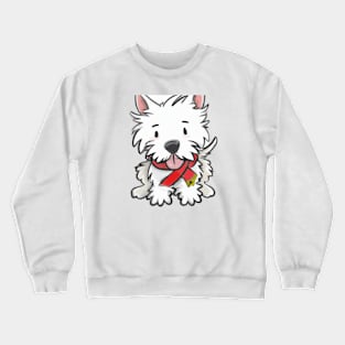 Cute West Highland White Terrier Drawing Crewneck Sweatshirt